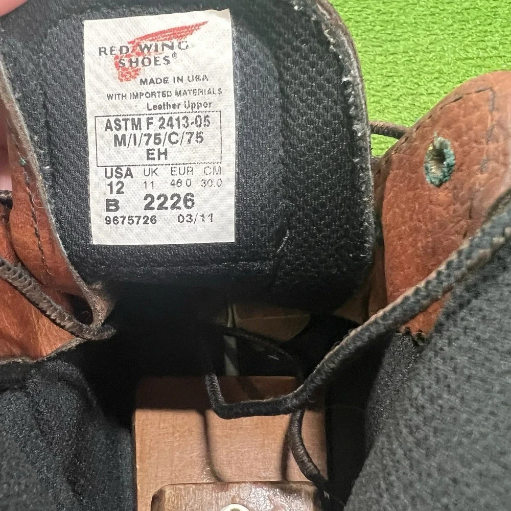 Red Wing Leather Work Boots Size 12 2226‎ Dyna-Force Made In USA Steel Toe EUC